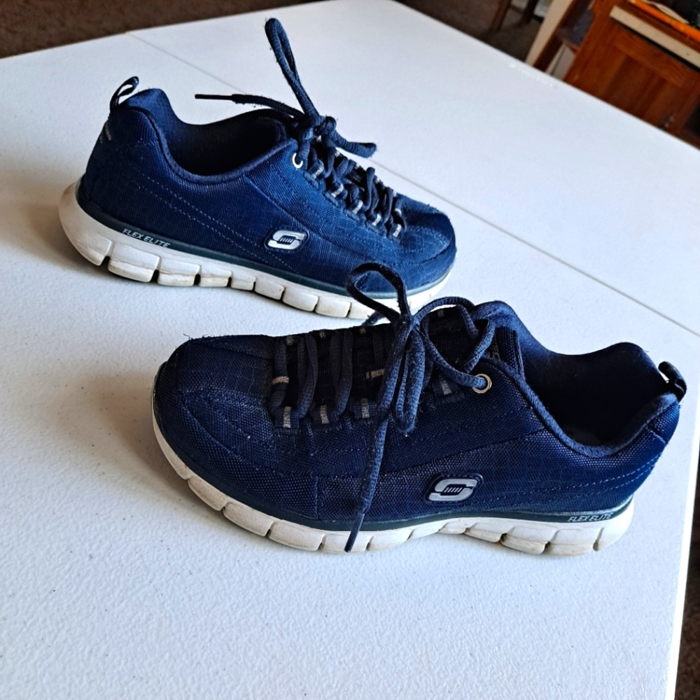 Navy Blue Skechers Elite Sneakers - Picture 2 of 7